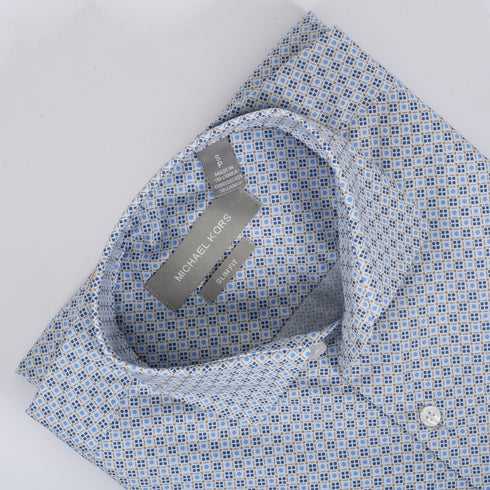 MK Blue & Beige Motif Printed Shirt