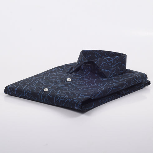 A/X Navy Typography Printed Shirt