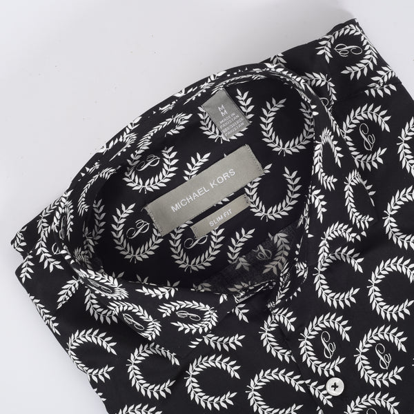 MK Black & White Crest Printed Shirt