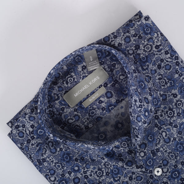 MK Blue and Grey Floral Shirt