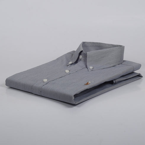 RL White & Blue Pin Stripped Embroidered logo Oxford Shirt