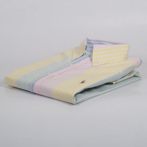 RL Multi-Color with White Stripes Embroidered logo Oxford Shirt