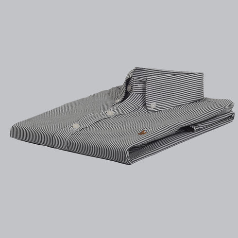 RL White & Grey Stripped Embroidered logo Oxford Shirt