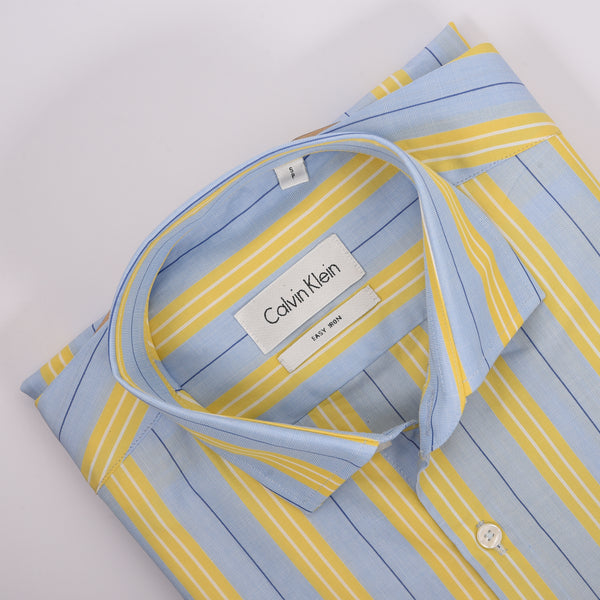 CK Blue and Yellow Wide Stripped Shirt