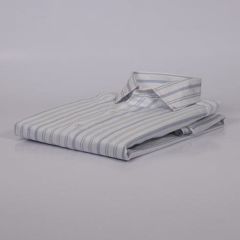 CK White with Sky Trio Stripped Shirt