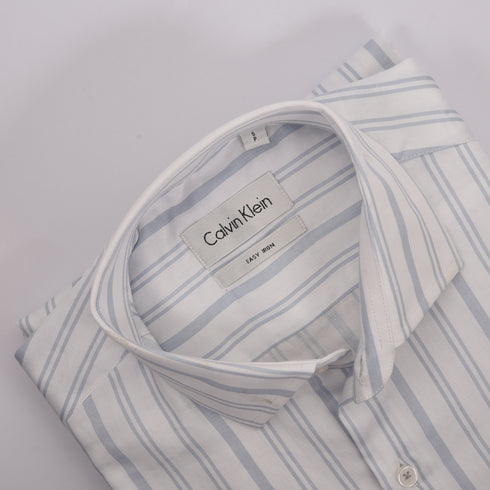 CK White with Sky Trio Stripped Shirt