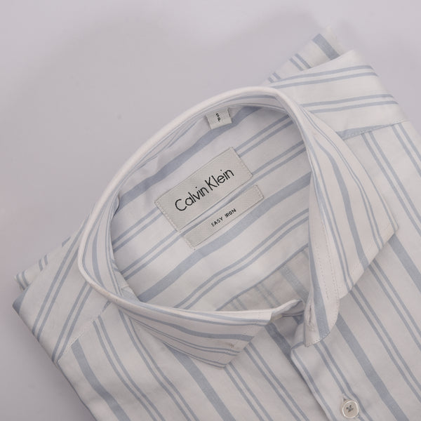 CK White with Sky Trio Stripped Shirt