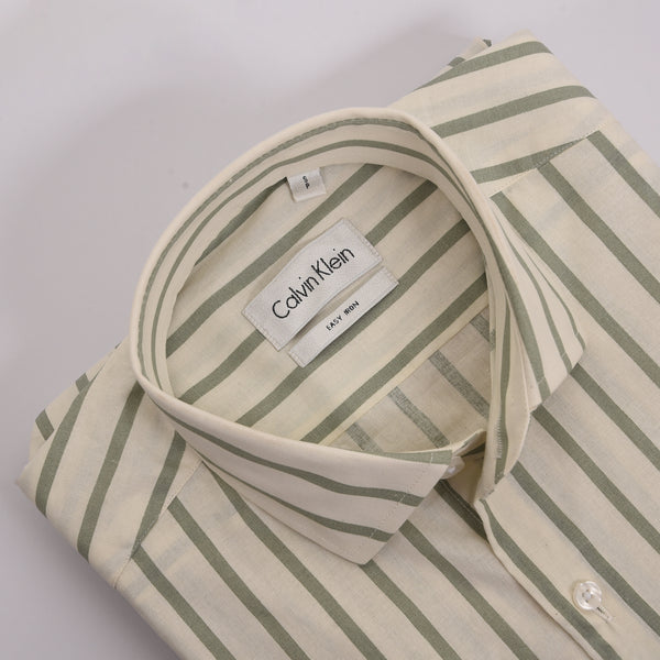 CK Skin with Green Wide Stripped Shirt