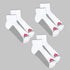 Reebok Ankle Socks Pack of 3 White & Grey