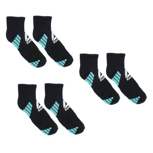 Reebok Ankle Socks Pack of 3 Black & Blue