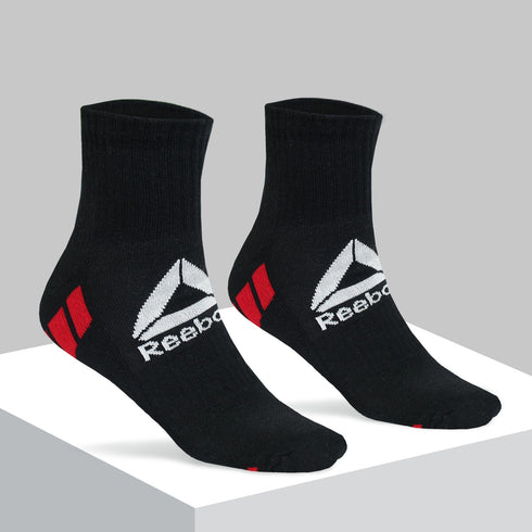 Reebok Ankle Socks Pack of 3 Black & Red