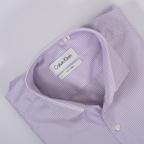 CK White & Purple Mini Checkered Shirt