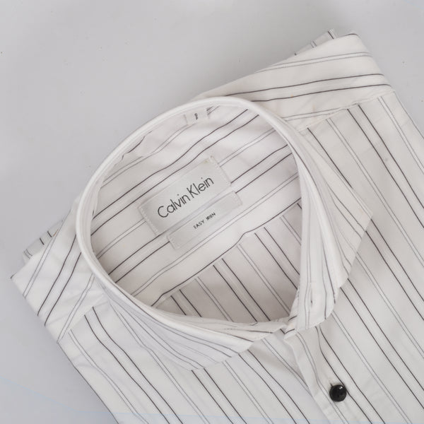 CK White With Black n Grey Line Shirt