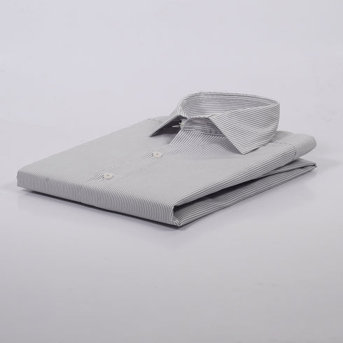 CK White With Black & Grey Narrow Stripped Shirt