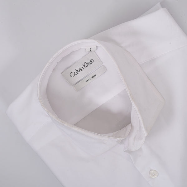 CK Pure White Self Pattern Shirt
