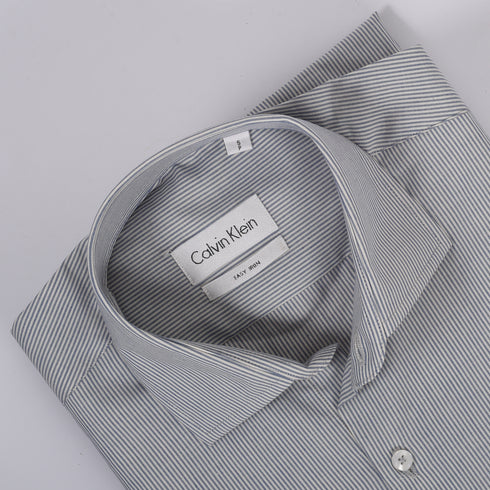 CK White & Blue Narrow Stripped Shirt