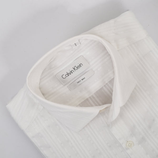CK Off White Self Stripped Shirt