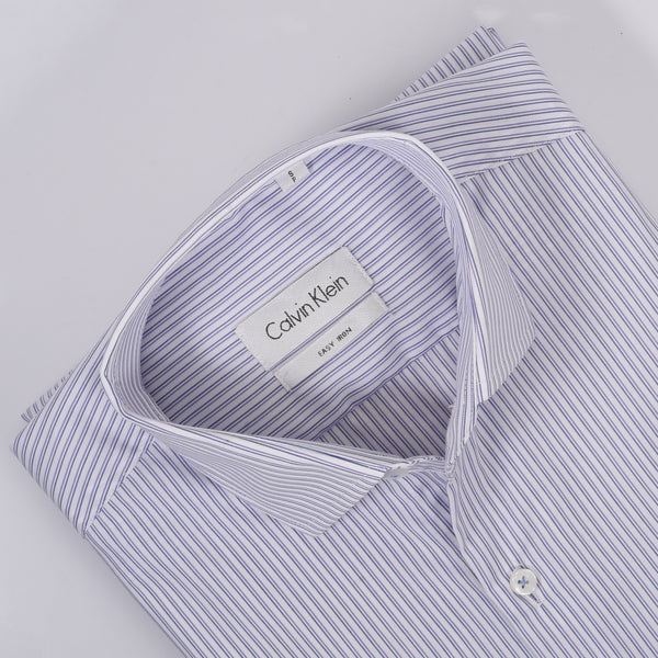 CK White with Blue & Pink Duo Line Shirt