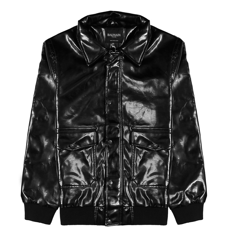forhåndsvisning Lånte forberede Balmain Glassy Leather Jacket – leftovershub