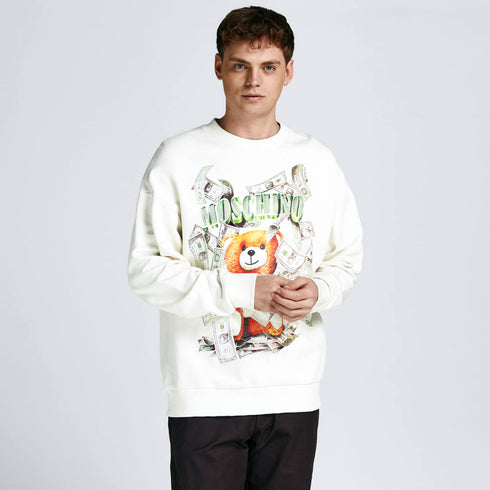 Moschino Dollar White Sweatshirt