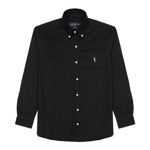RL Black embroidered logo Oxford Shirt