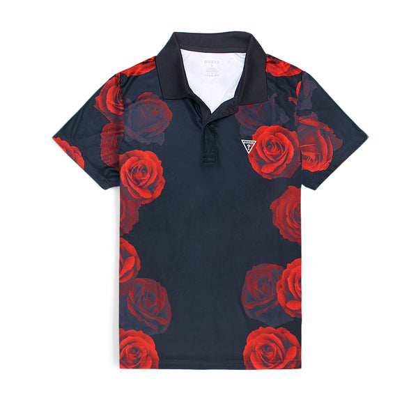 Guess Red Floral Polo Shirt