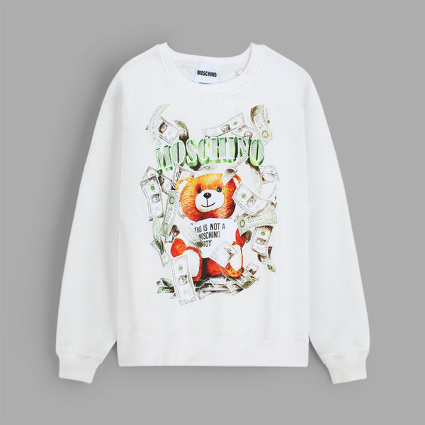 Moschino Dollar White Sweatshirt