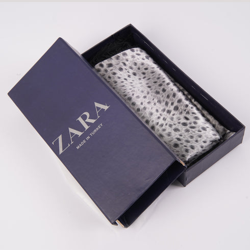 ZR Silver Leopard Print Silk Scarf (36)