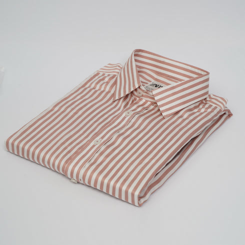 ZR Men Pink & White Stripes Shirt