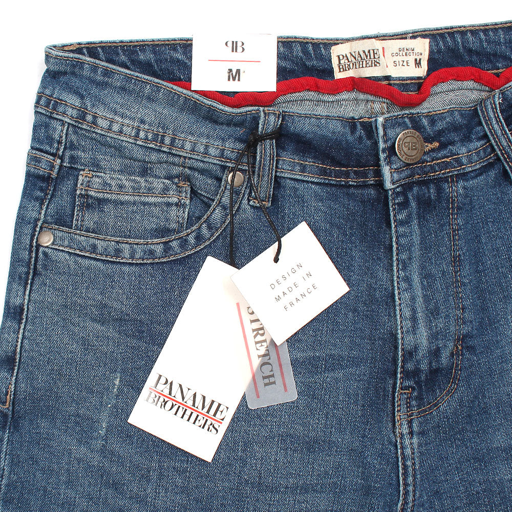 Light Blue Faded Denim Retro Mid-Rise Jean Shorts